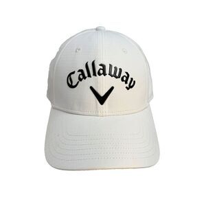 Callaway White Black Hat Cap Other Hook &Loop Strap-Back OSFA 100% Polyester